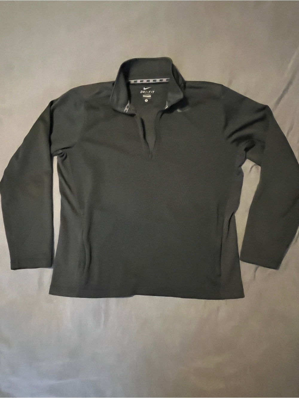 Nike Dri-FIT Charcoal Gray 1/4 Zip Pullover Jacket - Size L